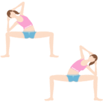 太もも痩せとウエストのくびれダイエット筋トレ「スモウ・サイド・ベンド」