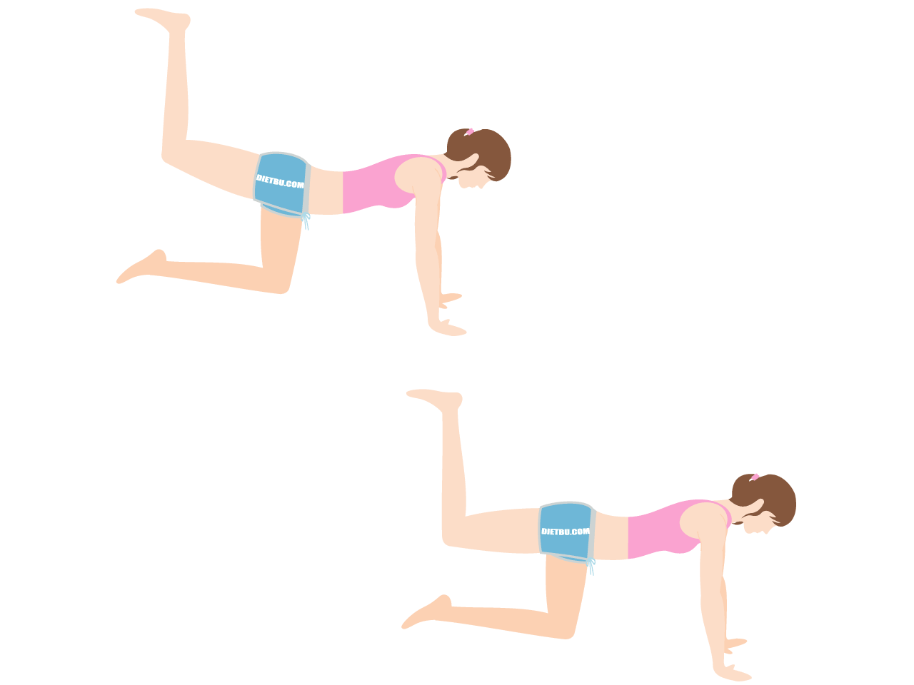 お尻痩せ・裏もも痩せのダイエット筋トレ「ドンキーキック(カンタン)」