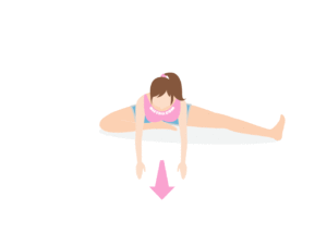 「片足開脚＆前屈ストレッチ」のやり方