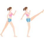 太もも周りのキックエクササイズ「前ハイキック」