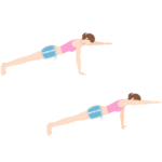 お腹痩せのダイエット筋トレ「交互片手プランク」