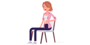 ドローインの姿勢（椅子に座って）